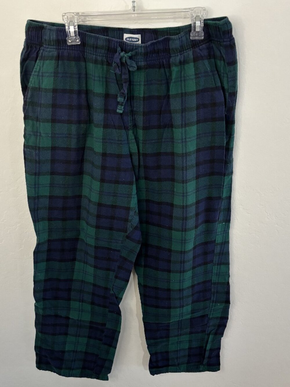 Old Navy Green & Navy Plaid Flannel Jogger Lounge Pants | XL Tall